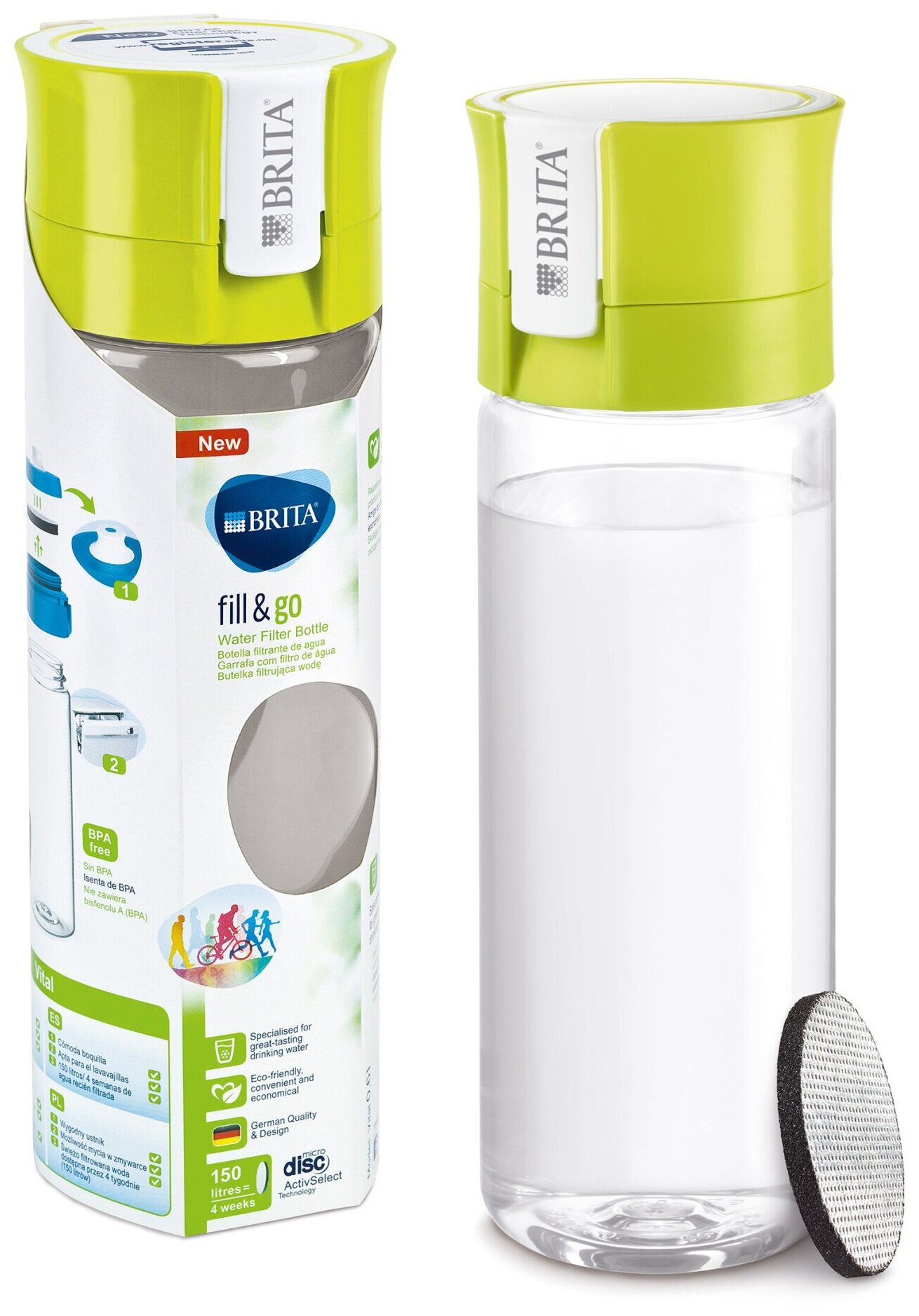 Фильтр-бутылка Brita Fill&Go Vital лайм