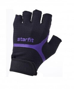 Перчатки для фитнеса STARFIT WG-103, черный/фиолетовый (M)