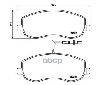 Комплект передних тормозных колодок Brembo p61104 для Citroen C8; Fiat Ulysse; Peugeot 807