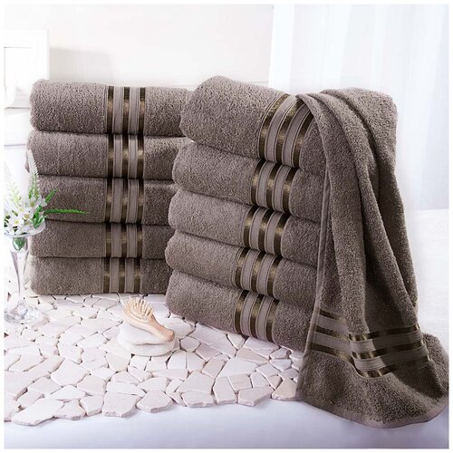 фото Доми полотенце для лица harmonika цвет: коричневый 50х80 см - 5 шт dome