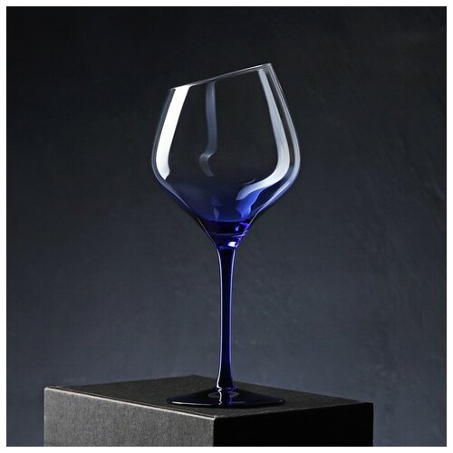 Magistro Бокал стеклянный для вина Magistro «Иллюзия», 540 мл, 10×24 см, цвет ножки синий
