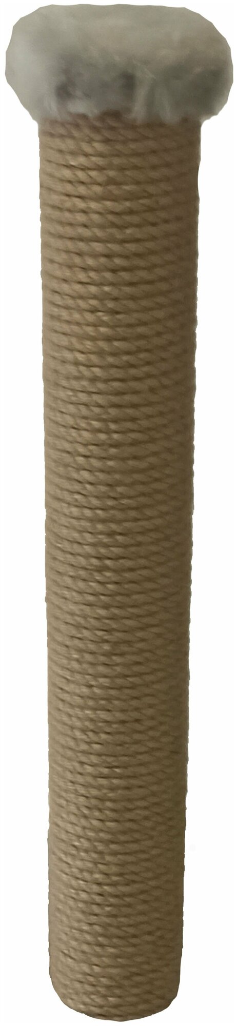Сменный столбик для когтеточки 70 см, диаметр 7 см с пятачком и болтом (серый мех) - фотография № 1