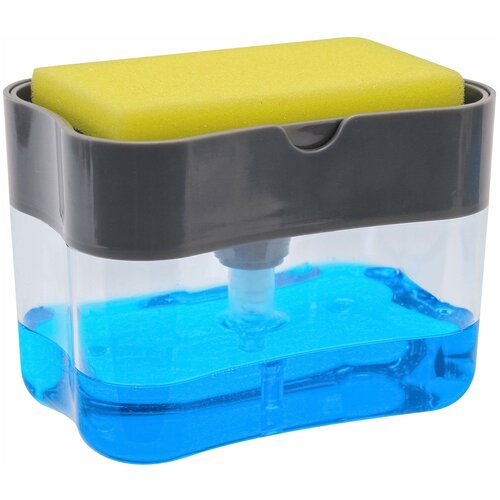 Кухонный дозатор для мыла / Дозатор для жидкого моющего средства на кухню / Диспенсер для мыла механический / 380мл