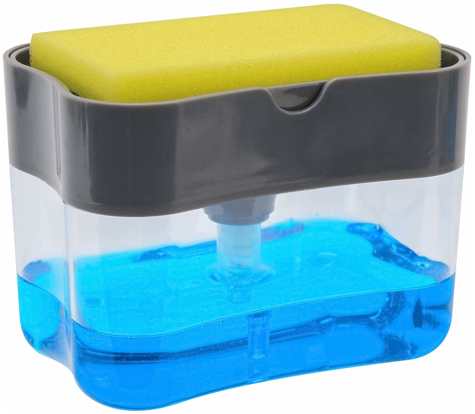 Кухонный дозатор для мыла / Дозатор для жидкого моющего средства на кухню / Диспенсер для мыла механический / 380мл