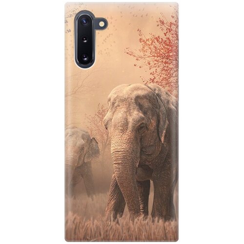 фото Силиконовый чехол на samsung galaxy note 10 / самсунг ноут 10 с принтом "закатный песочный слон" gosso