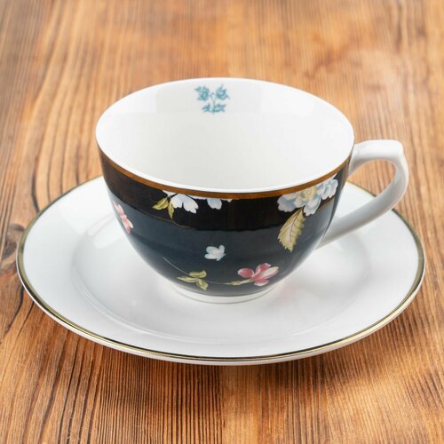 Кофейная пара Midnight Uni Cappuccino Cup And Saucer