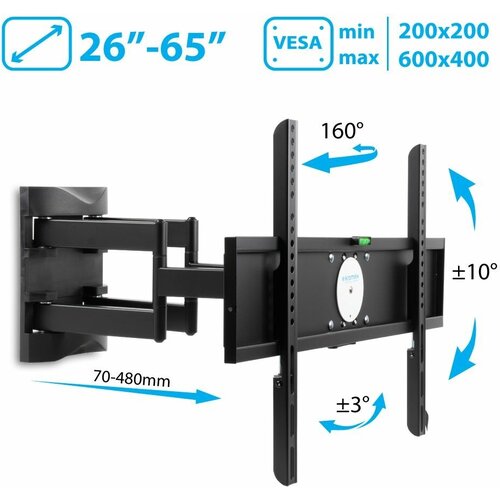 Кронштейн на стену Kromax ATLANTIS-55, black