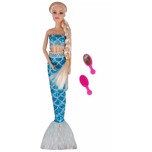 фото Кукла русалка с длинными волосами / большая кукла шарнирная 30 см tong de
