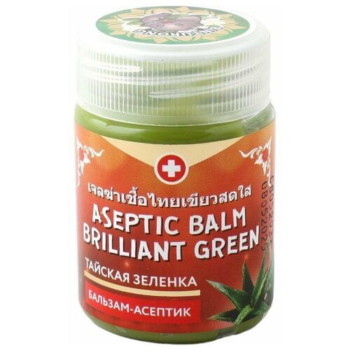 Зеленка тайская Binturong Aseptic Balm Brilliant Green с экстрактом алоэ вера, 50 г