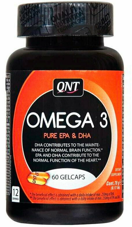 QNT Добавка биологически активная к пище Кью эн ти омега 3 / Omega-3 1000 мг 60 гелевых капсул - фото №1