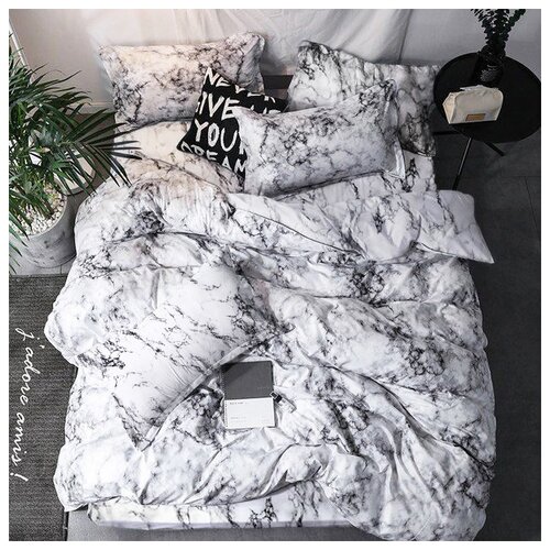 фото Комплект постельного белья grazia-textile 1,5-спальный marble, сатин, наволочки 70x70 2 шт. grazia textile