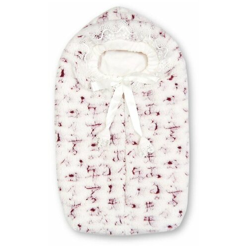 Конверт меховой Колокольчик белый-бордо 1000₽