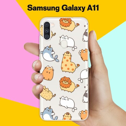 Силиконовый чехол Котики на Samsung Galaxy A11 силиконовый чехол котики на samsung galaxy note 20