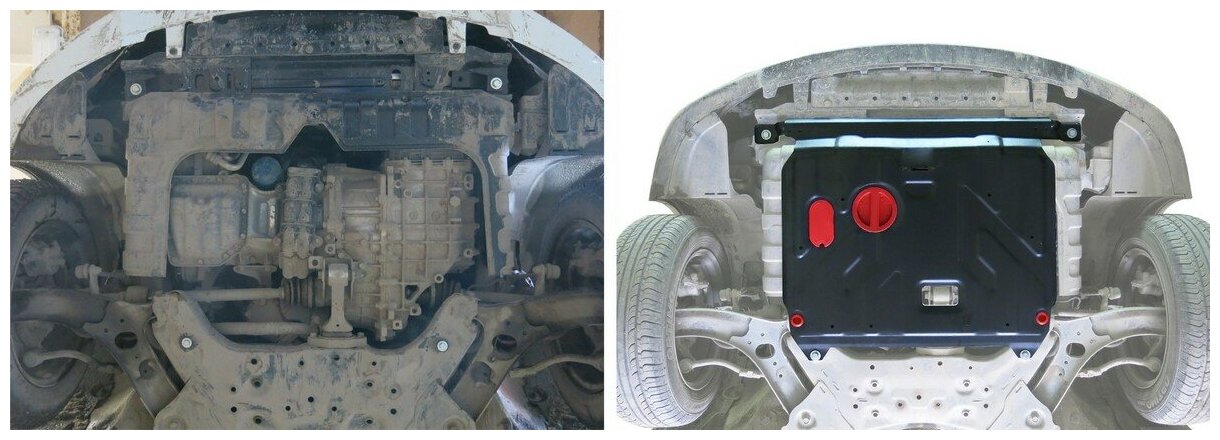 Защита картера и КПП Автоброня для Hyundai Solaris I 2010-2017/Kia Rio III 2011-2017 сталь 15 с крепежом 111023431