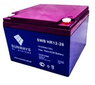 Аккумулятор тяговый Sunways HR 12-26 (12В 26 Ач) AGM