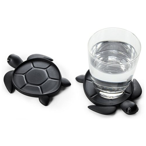 фото Подставка под стаканы save turtle, черный qualy