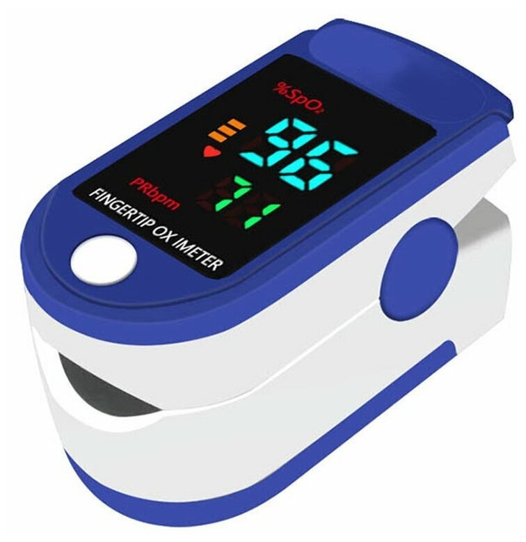 Портативный Пульсоксиметр на палец Fingertip Pulse Oximeter LK88 оригинал синий