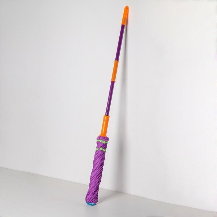 Доляна Швабра с отжимом Доляна, насадка из микрофибры, металлическая ручка 117 см, цвет микс