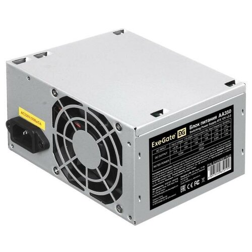   350W ExeGate AA350 (ATX, PC, 8cm fan, 24pin, 4pin, 2xSATA, IDE,  220V  )