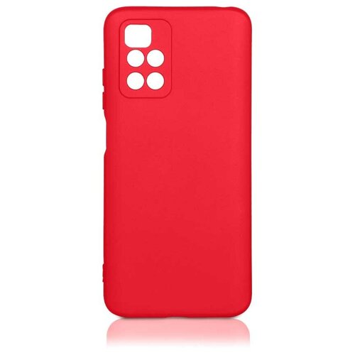 Силиконовый чехол с микрофиброй для Xiaomi Redmi 10/10 Prime/Redmi 10 2022 (4G) на Сяоми Редми DF xiOriginal-24 (red) / DF чехол книжка mypads для xiaomi redmi 10 4g redmi 10 2022 redmi 10 prime 2022 сяоми редми 10 редми 10 2022 коричневый