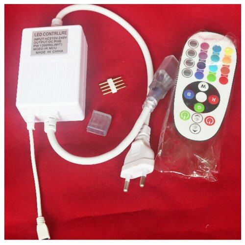 фото Ик контроллер для led ленты 220 вольт лайт серия,белый , пульт 24 кнопки clever-light