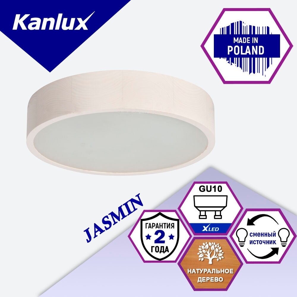 Настенно-потолочный светильник Kanlux Jasmin 370-W 23124 - фотография № 2