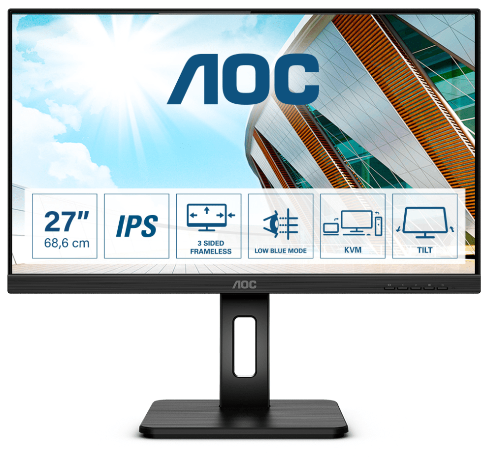 Монитор 27" AOC 27P2C, FHD, IPS, HDMI, DP, USB-C, 4xUSB 3.2, Черный 27P2C - фото №15