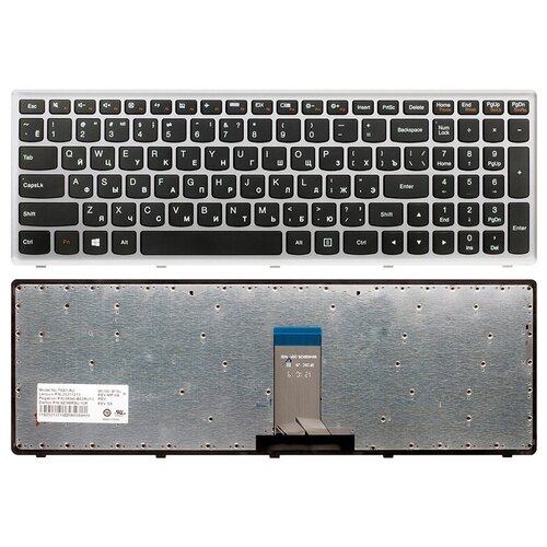 Клавиатура для ноутбука LENOVO U510 серебро 1700₽