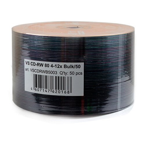 VS Диск CD-RW VS 700Mb 4-12x Bulk, 50шт