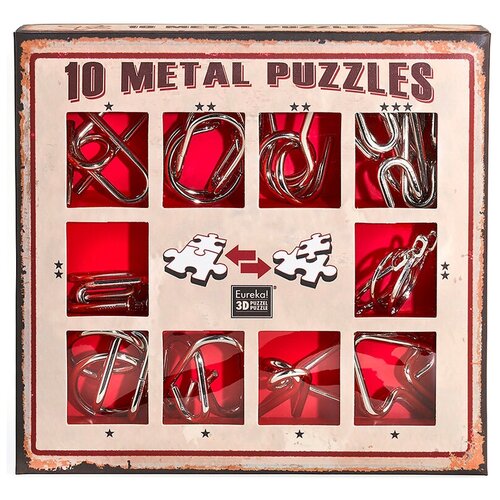 фото Головоломки eureka набор из 10 металлических головоломок красный