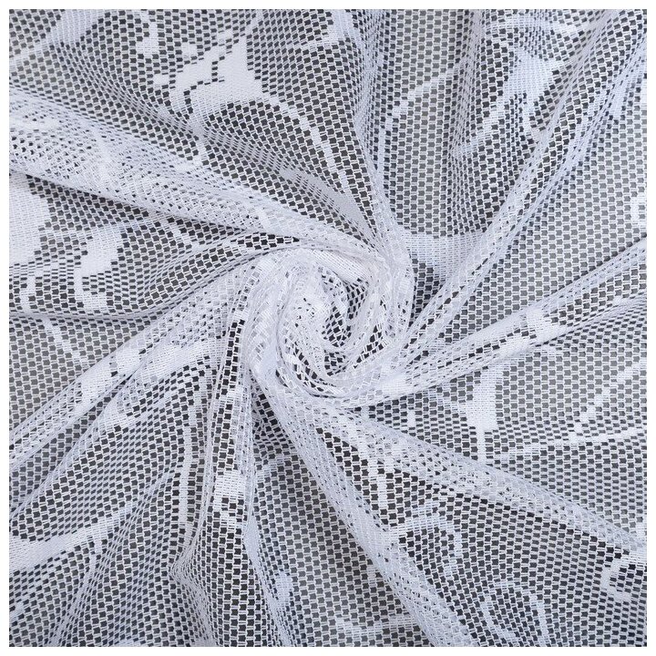 Лента Тюль на шторной ленте, 145х250 см, цвет белый, 100% полиэстер - фотография № 3