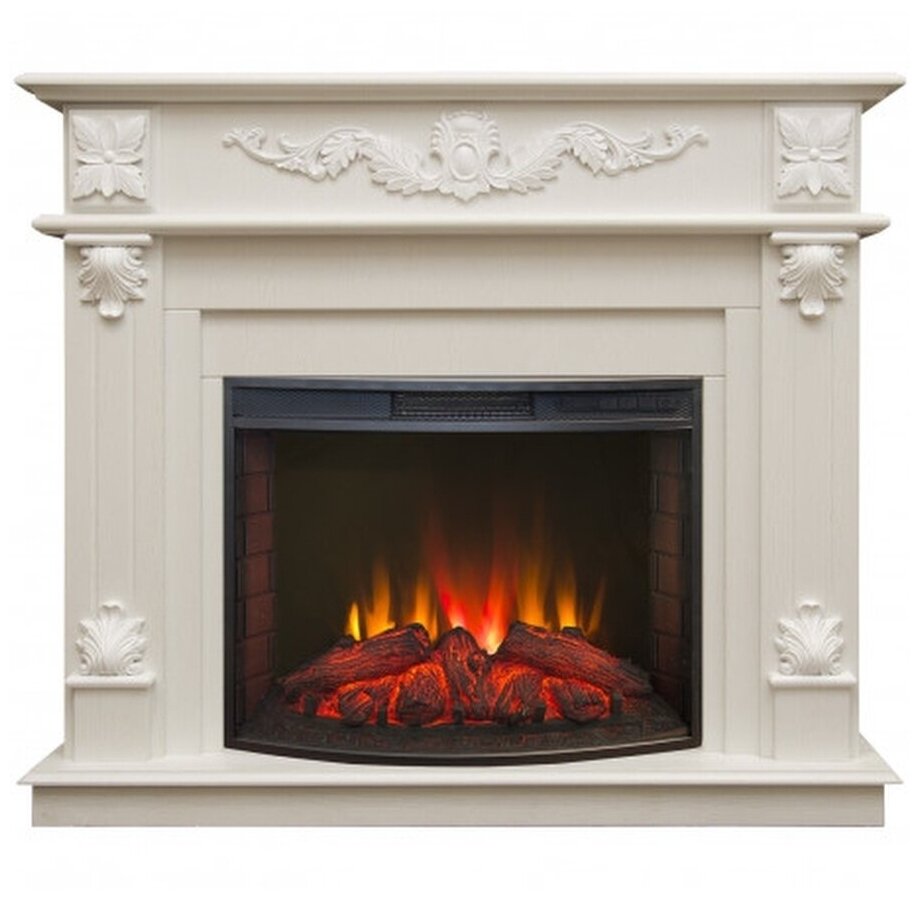 фото Электрокамин Real Flame Philadelphia 25,5/26 WT-F614 с очагом Evrika 25,5 LED