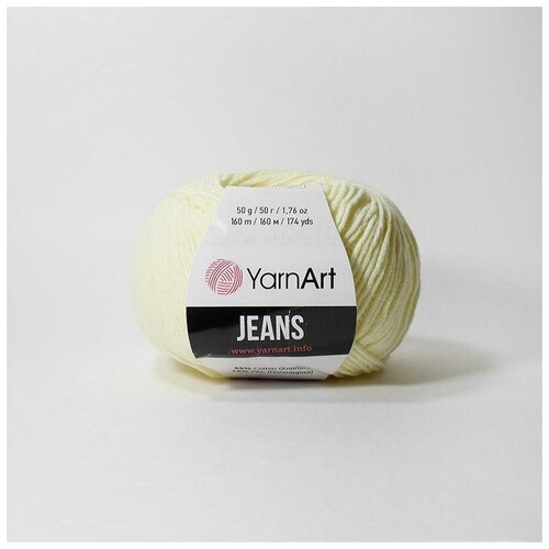 Пряжа YarnArt Jeans (Джинс) - 5 мотков Цвет: 86 молочный 55% хлопок, 45% полиакрил 50г 160м