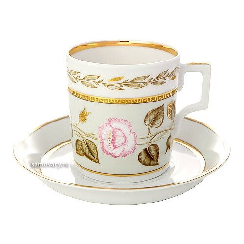 Чашка с блюдцем чайная форма Гербовая рисунок Нефритовый фон 2 Императорский фарфоровый завод 4193₽