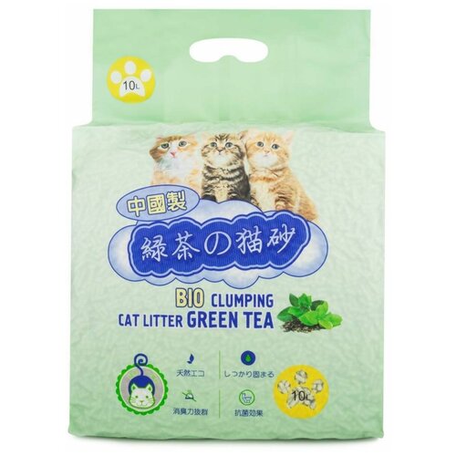 Наполнитель для кошачьего туалета, HAKASE AREKKUSU, Зеленый чай 10л комкующийся наполнитель hakase arekkusu тофу оригинальный 6л