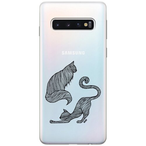 Ультратонкий силиконовый чехол-накладка Transparent для Samsung Galaxy S10 с 3D принтом Lazy Cats ультратонкий силиконовый чехол накладка transparent для samsung galaxy s10 с 3d принтом sakura