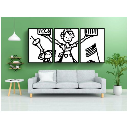 фото Набор модулных постеров для интерьера "мама, дети, еда" 60x90 см. в тубусе, без рамки lotsprints