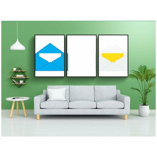 фото Набор модулных постеров для интерьера "почта, икона, конверт" 60x90 см. в тубусе, без рамки lotsprints