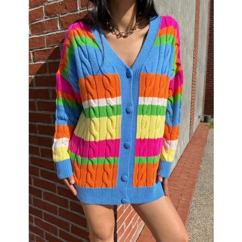 Кардиган QuStyle, шерсть, оверсайз, удлиненный, размер 44, красный