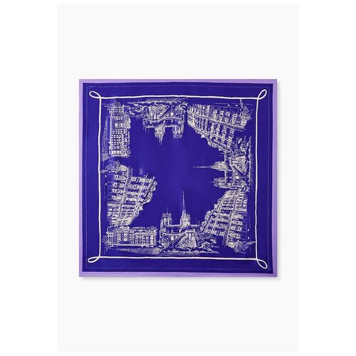 фото Платок rosedena, натуральный шелк, 90х90 см, фиолетовый