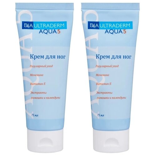 Крем для ног диаультрадерм аква 5 увлажнение\DIAULTRADERM® AQUA 5 туба 75 мл. 2 тубы крем для ног diaultraderm крем diaultraderm аква 15 professional для очень сухой кожи ног