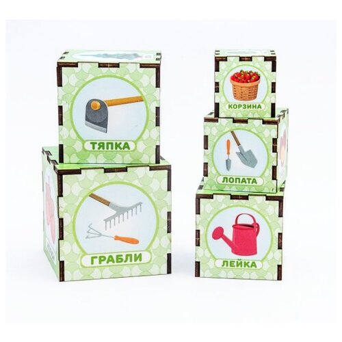 Сортер-пирамидка WoodLand Toys Растительный мир, 5 кубиков
