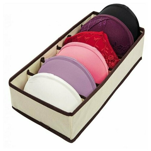 Органайзер для хранения нижнего белья (бежевый, 6 отсеков)