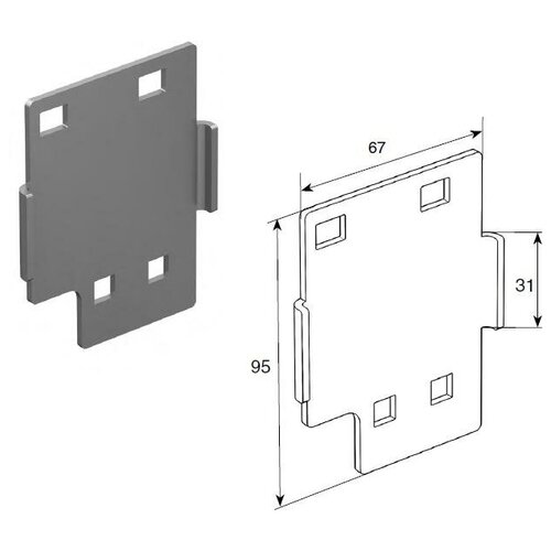 Пластина дистанционная кронштейна DH-OKT70, PT70 - DoorHan