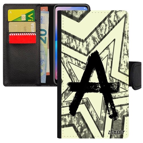 фото Защитный чехол книжка на мобильный // apple iphone 8 plus // "анархия" anarchy эмблема, utaupia, серый