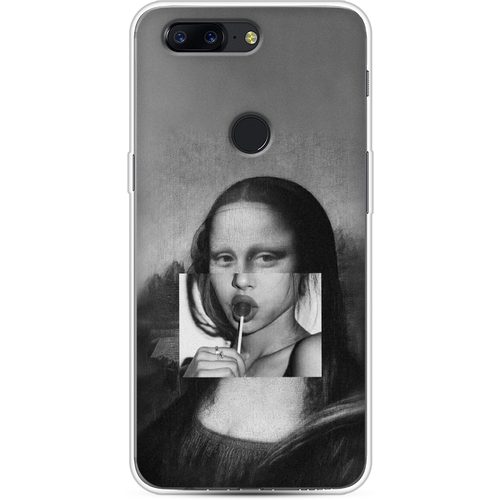 Силиконовый чехол на OnePlus 5T / ВанПлюс 5Т Mona Lisa sucking lollipop