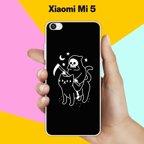 Силиконовый чехол на Xiaomi Mi 5 Череп и кот / для Сяоми Ми 5