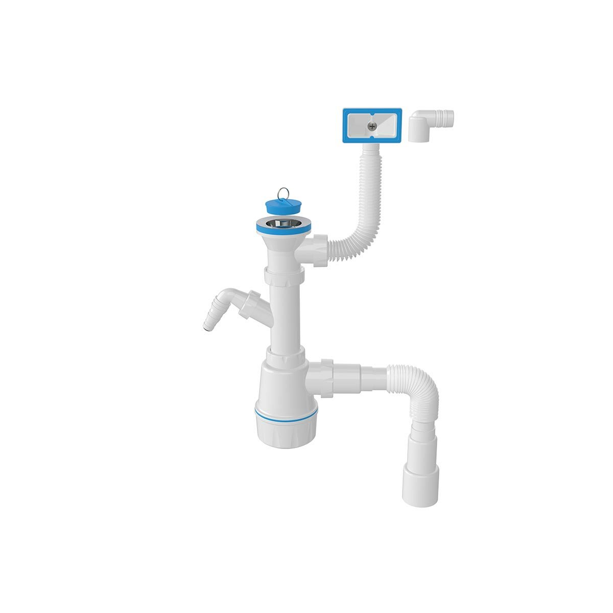 фото Сифон для мойки с прямоугольным переливом, 70 мм Nova 1033