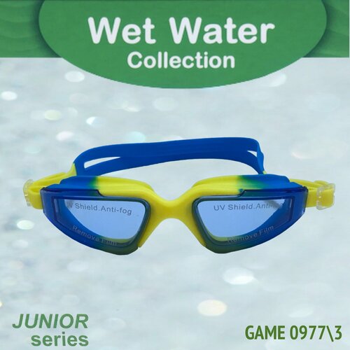 e36866 10 очки для плавания юниорские сине белые Юниорские очки для плавания Wet Water GAME сине-желтые