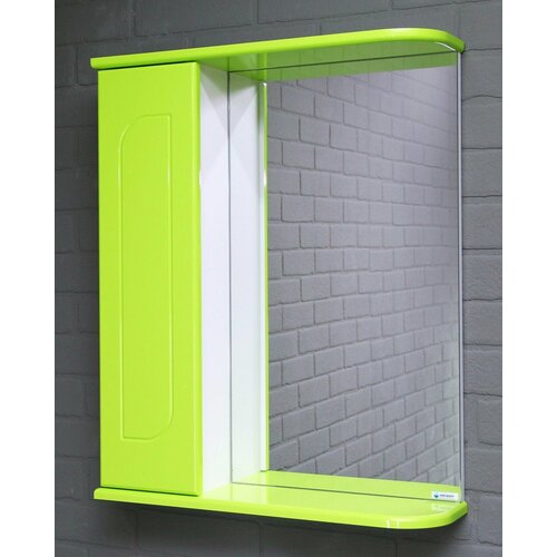 Шкаф-зеркало для ванной комнаты Радуга Лайм, 61,6х70х15,4 (Сторона расположения шкафа выбирается при монтаже)